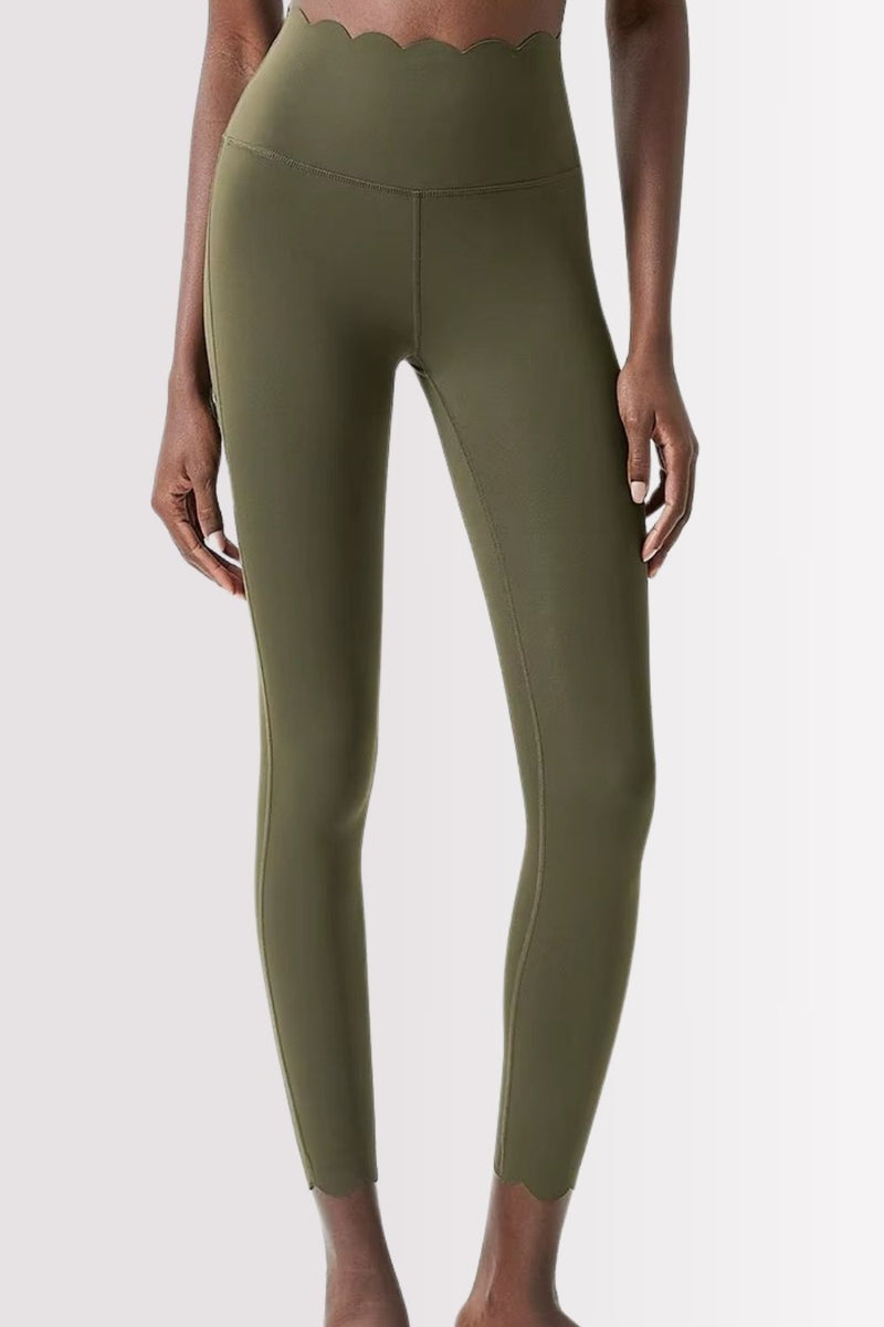 Conjunto Elegance Top Transversal com Legging Verde Militar