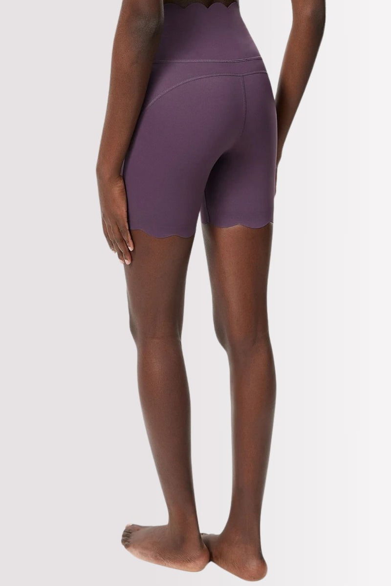 Conjunto Fitness Elegance Ombro Único Com Shorts Roxo