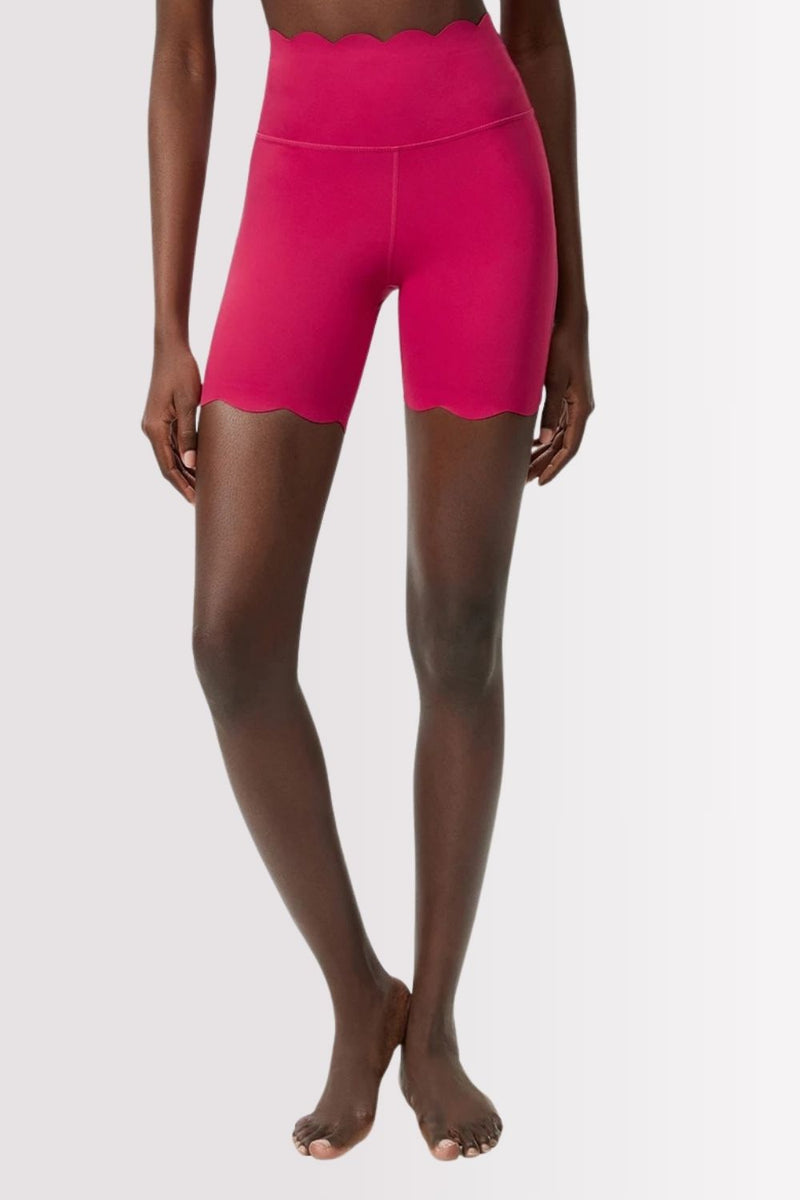 Conjunto Fitness Elegance Ombro Único Com Shorts Cereja