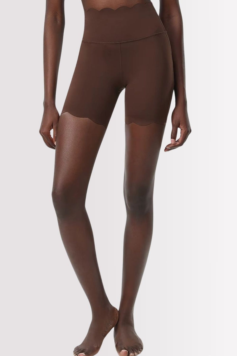 Conjunto Fitness Elegance Ombro Único Com Shorts Marrom