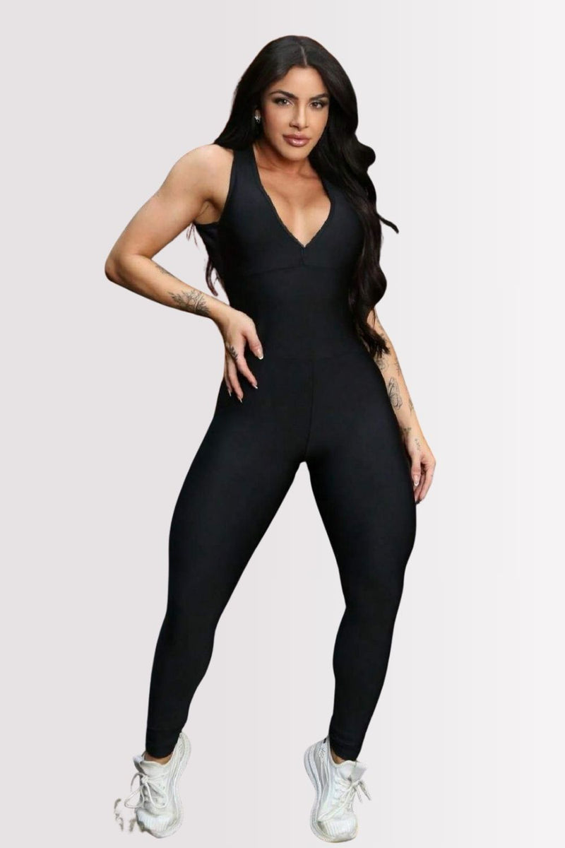Macacão Fitness Power Back Preto