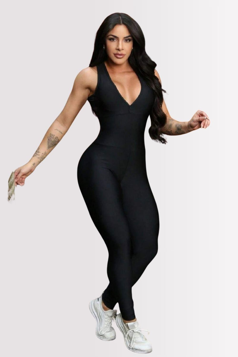 Macacão Fitness Power Back Preto