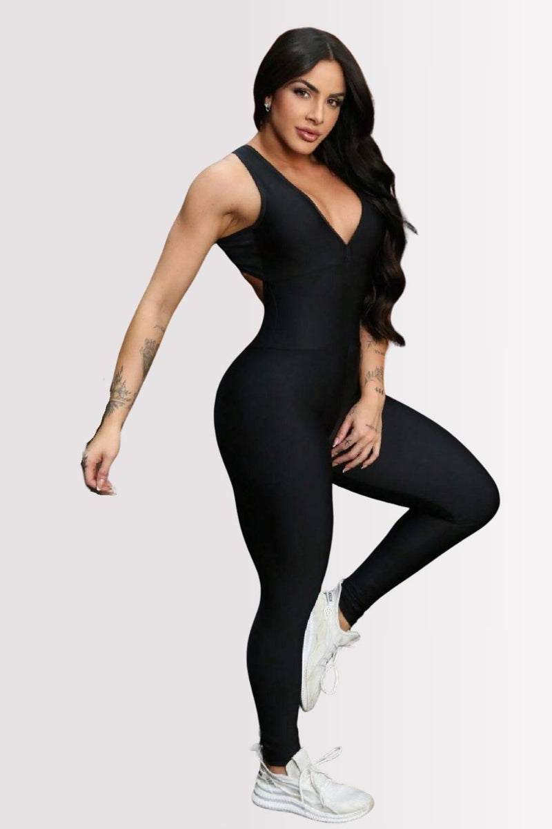 Macacão Fitness Power Back Preto