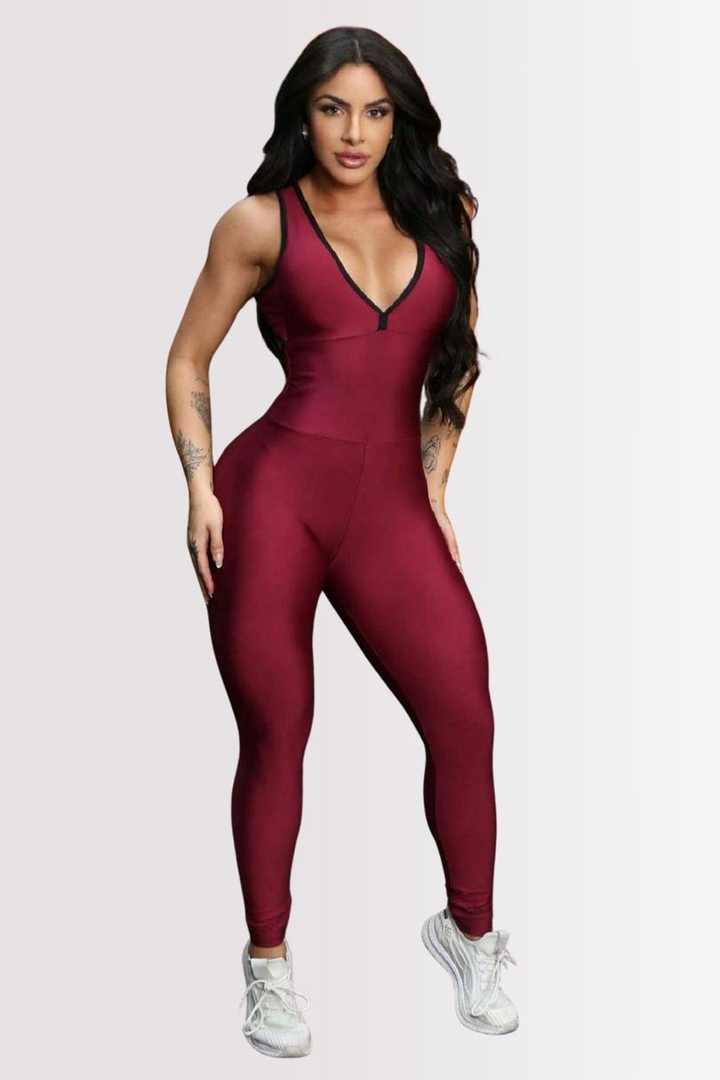 Macacão Fitness Power Back Vermelho