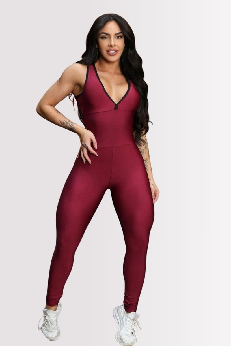 Macacão Fitness Power Back Vermelho