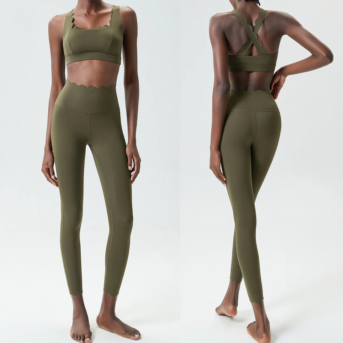Conjunto Fitness Power Fit 2 Peças – Alta Compressão & Estilo Verde Militar