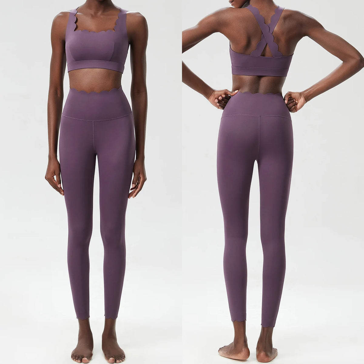 Conjunto Fitness Power Fit 2 Peças – Alta Compressão & Estilo Roxo