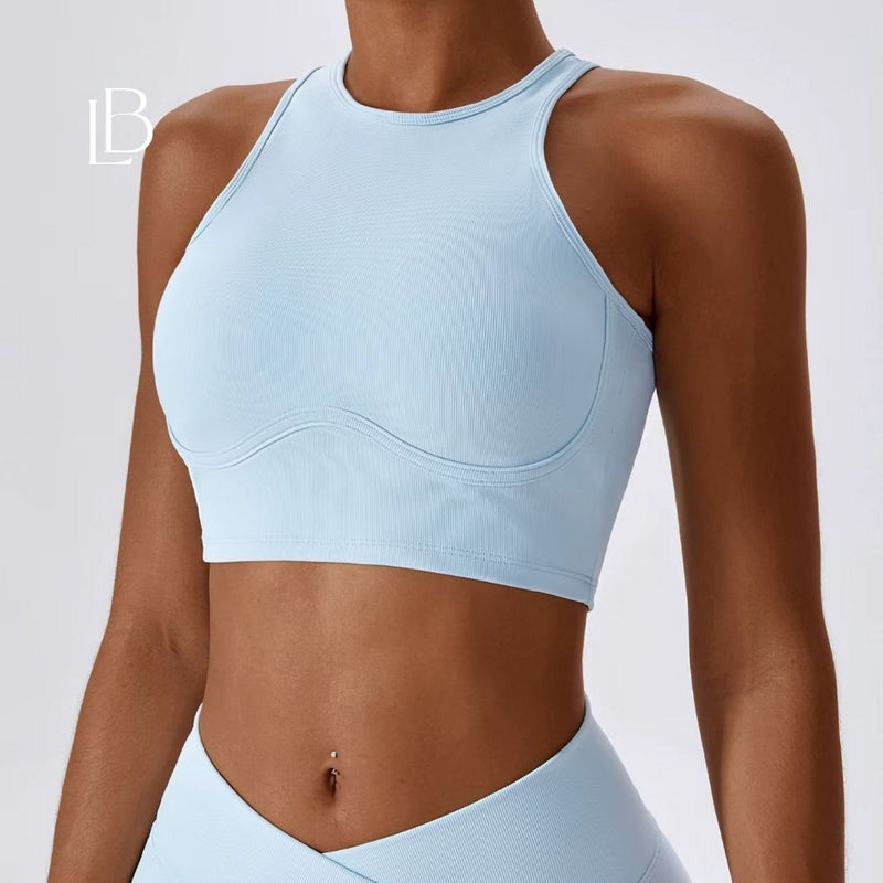 Top Fitness Feminino Sculpt Azul