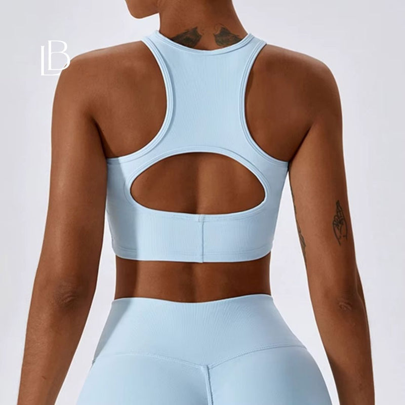 Top Fitness Feminino Sculpt Azul
