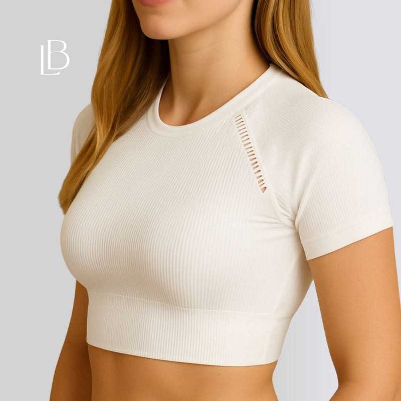 Top Sporty Flow – Leve, Respirável e com Recorte nas Costas Branco