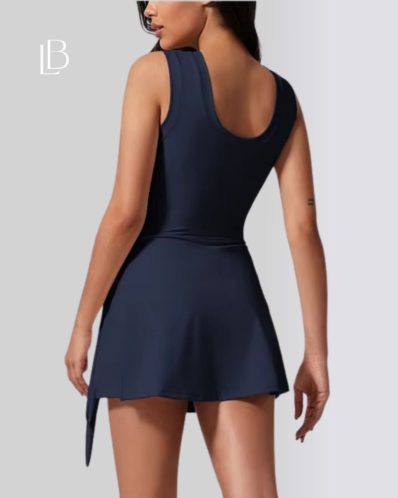 Vestido Fitness Move Com Shorts Interno Azul Marinho