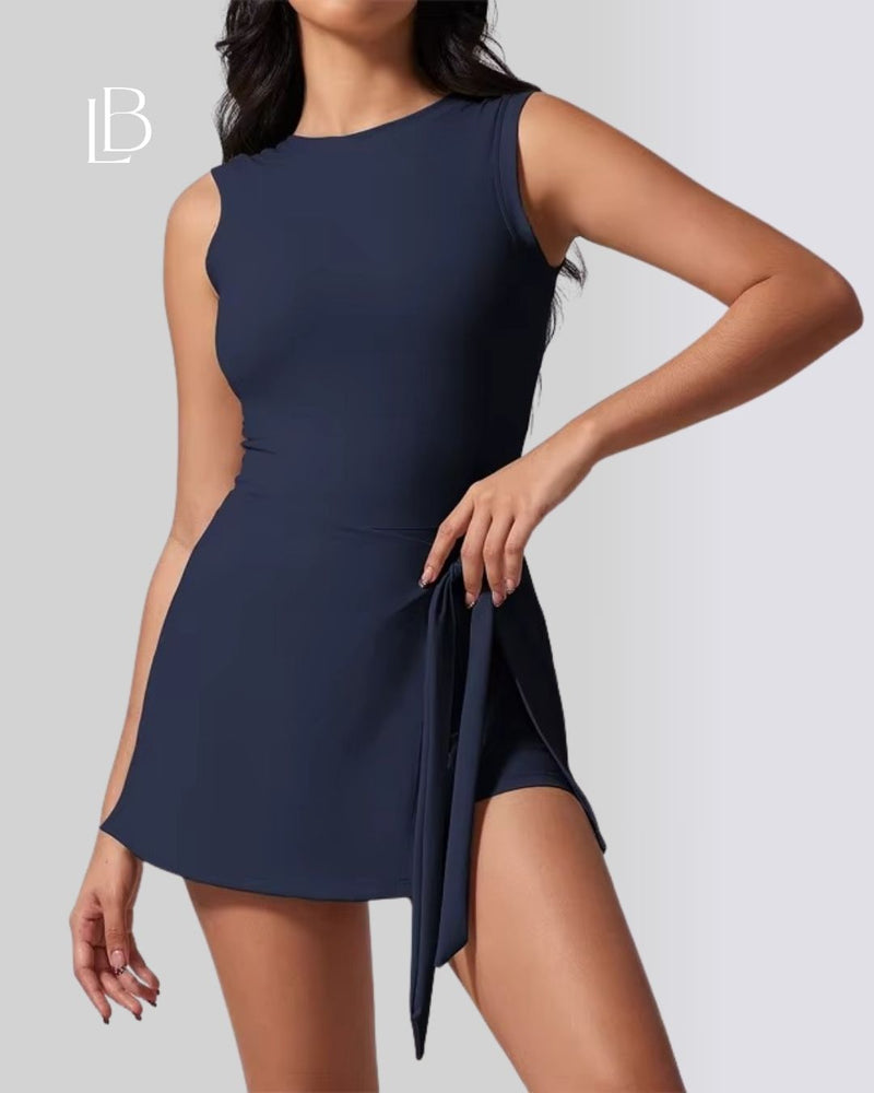 Vestido Fitness Move Com Shorts Interno Azul Marinho