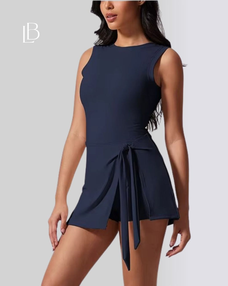 Vestido Fitness Move Com Shorts Interno Azul Marinho