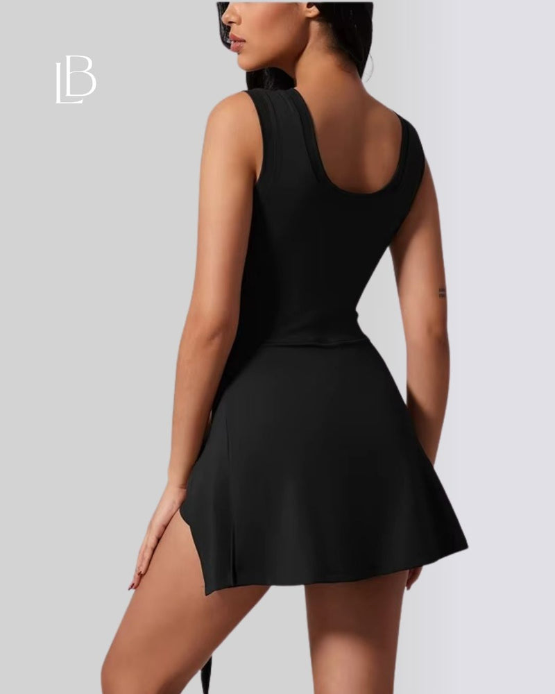 Vestido Fitness Move Com Shorts Interno Preto