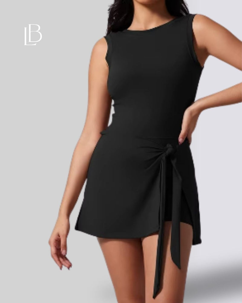 Vestido Fitness Move Com Shorts Interno Preto